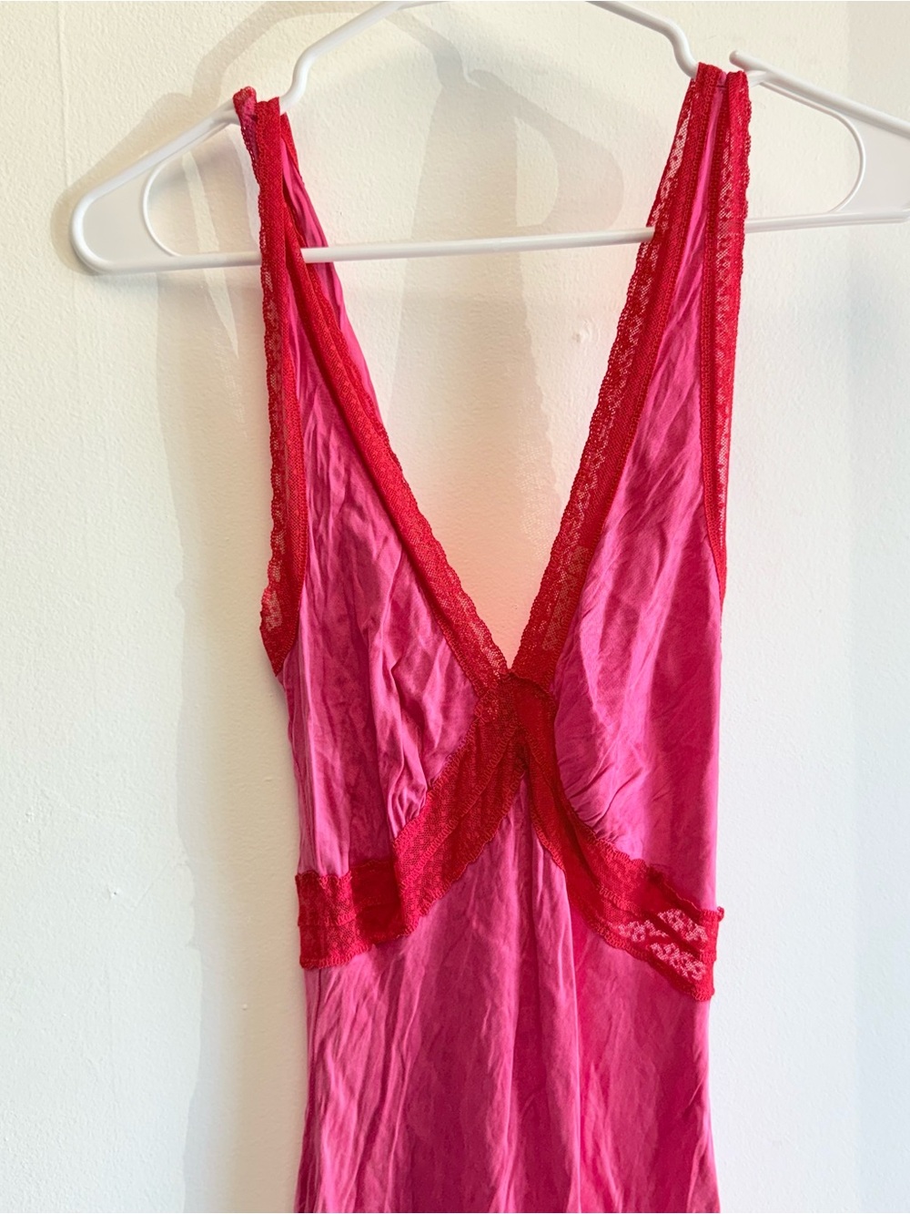 VRG Girl Meet Me On The Dance Floor Bias Cut Slip Maxi Dress Small Pink Red - Picture 3 of 15